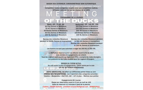 Rappel repas Meeting des Duck, Lunéville 9 juin